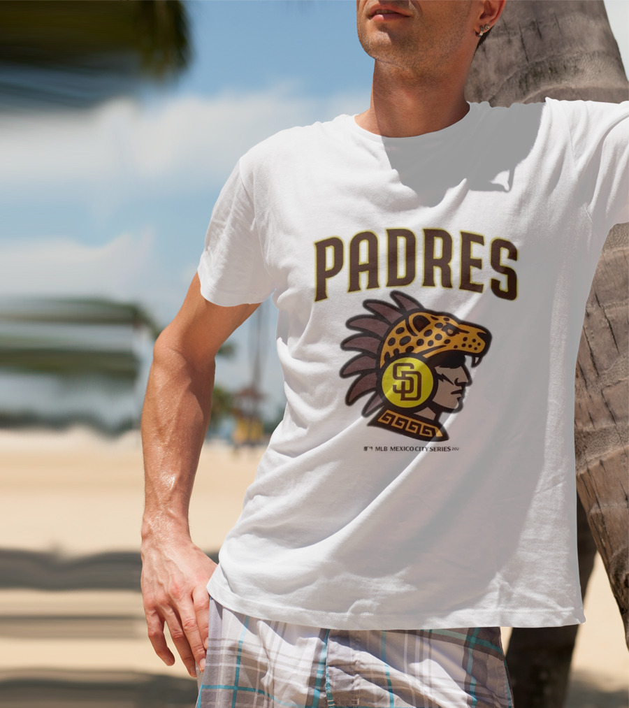 San Diego Padres MLB Mexico City Series 2026 Aztec Jaguar Warrior T-Shirt