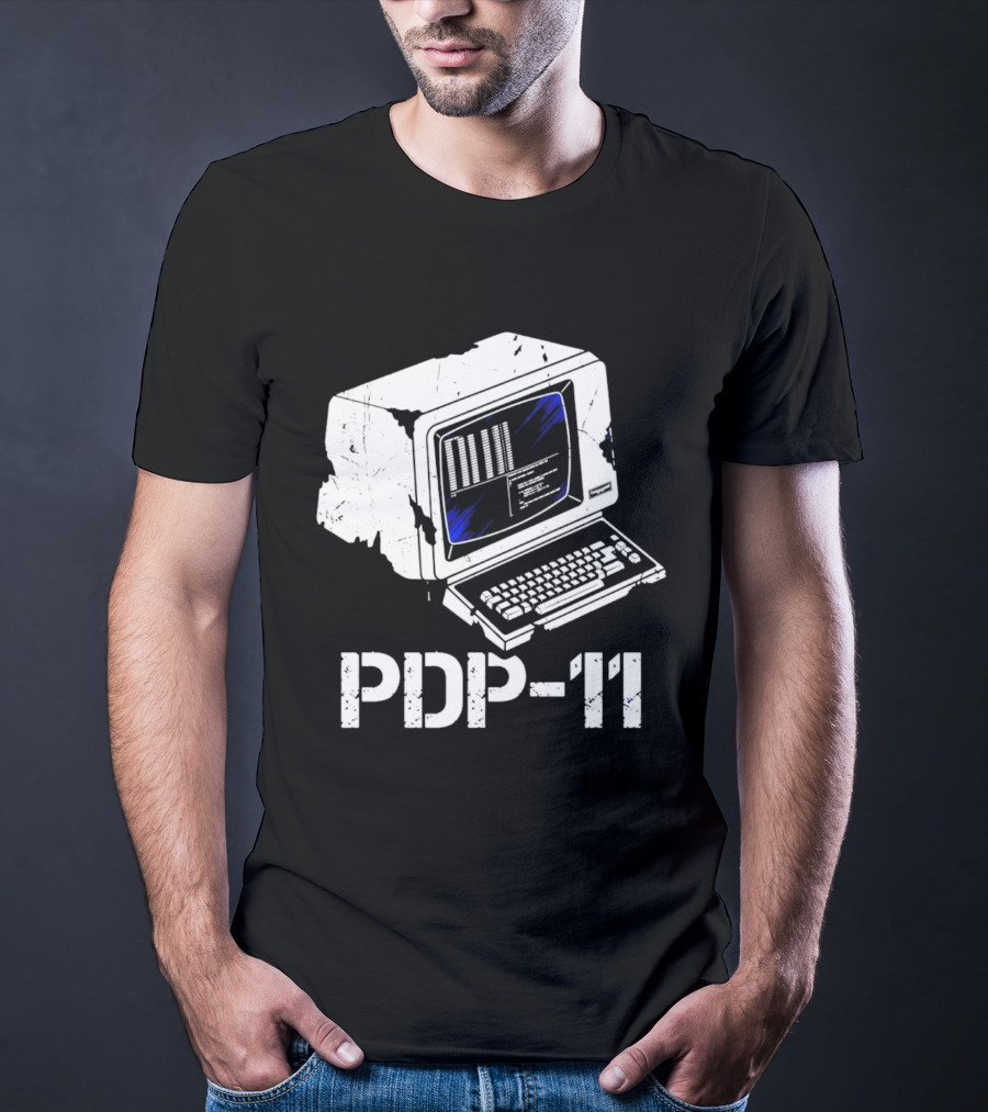 PDP 11 Vintage Computer Terminal Retro Distressed T-Shirt