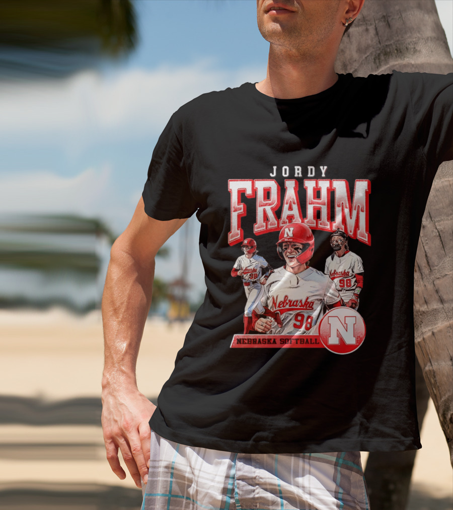 Jordy Frahm Nebraska Softball 98 Player Vintage 90s T-Shirt