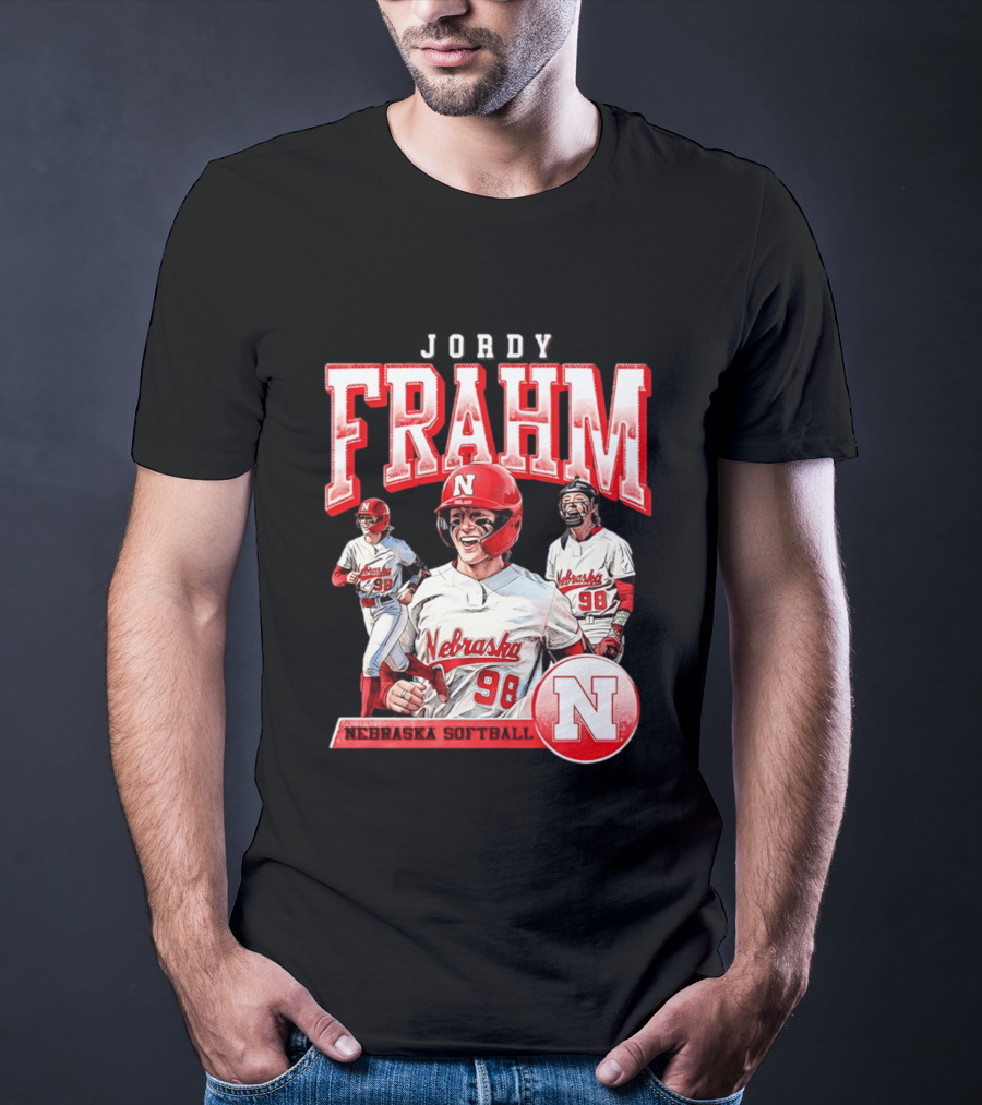 Jordy Frahm Nebraska Softball 98 Player Vintage 90s T-Shirt