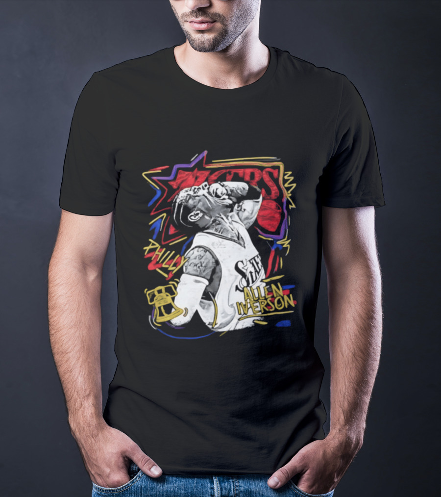 Porter Martone Allen Iverson 76ers Jersey Basketball Pop T-Shirt