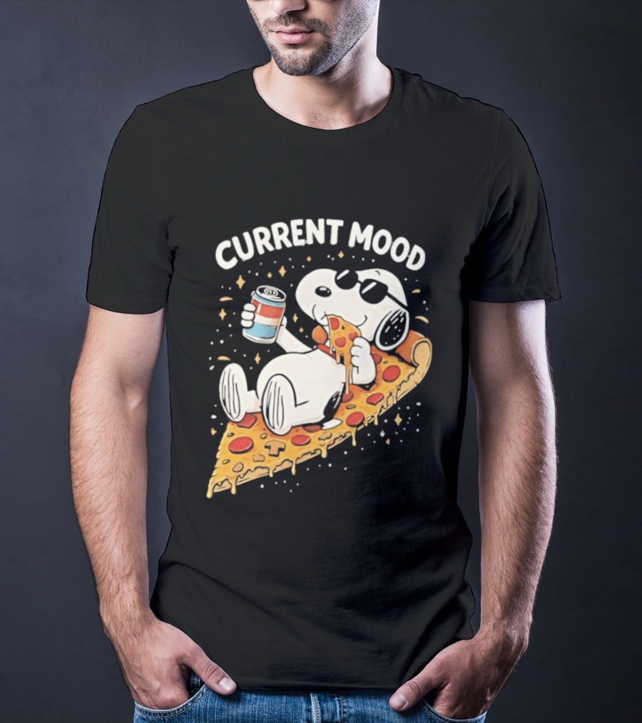 Current Mood Snoopy Relaxing Eating Pizza On A Slice T-Shirt