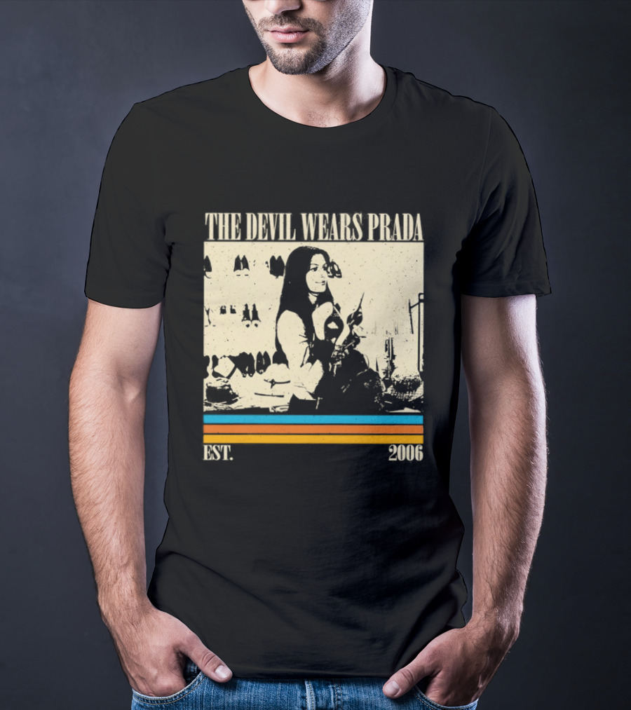 The Devil Wears Prada EST 2006 Vintage Style Retro Stripes T-Shirt