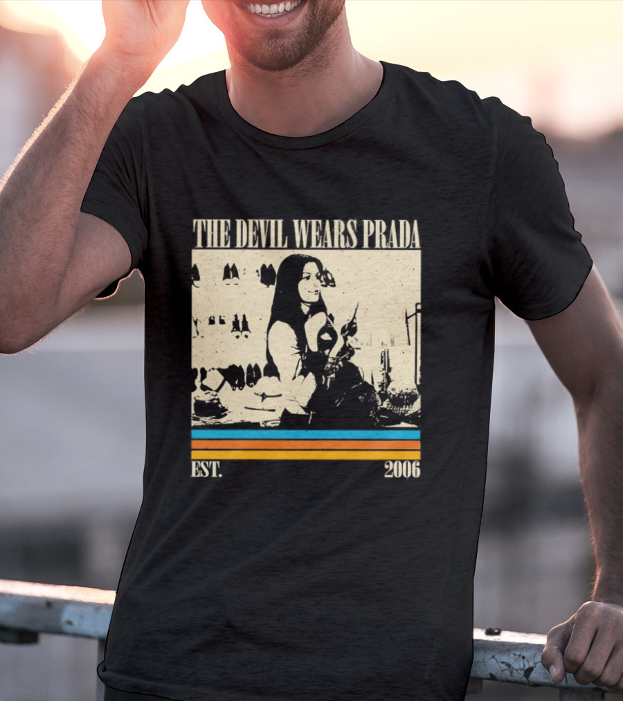 The Devil Wears Prada EST 2006 Vintage Style Retro Stripes T-Shirt