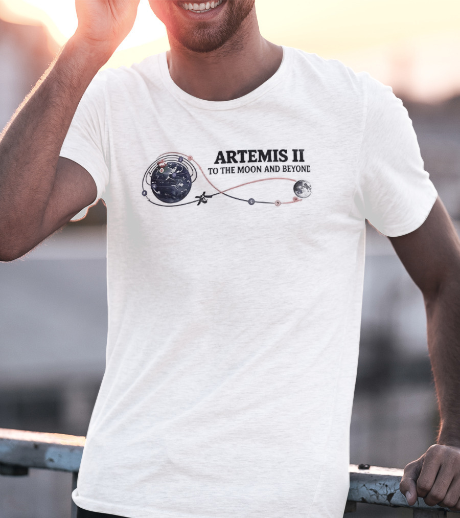 Artemis II 2026 To The Moon And Beyond Spacecraft Flight Path T-Shirt