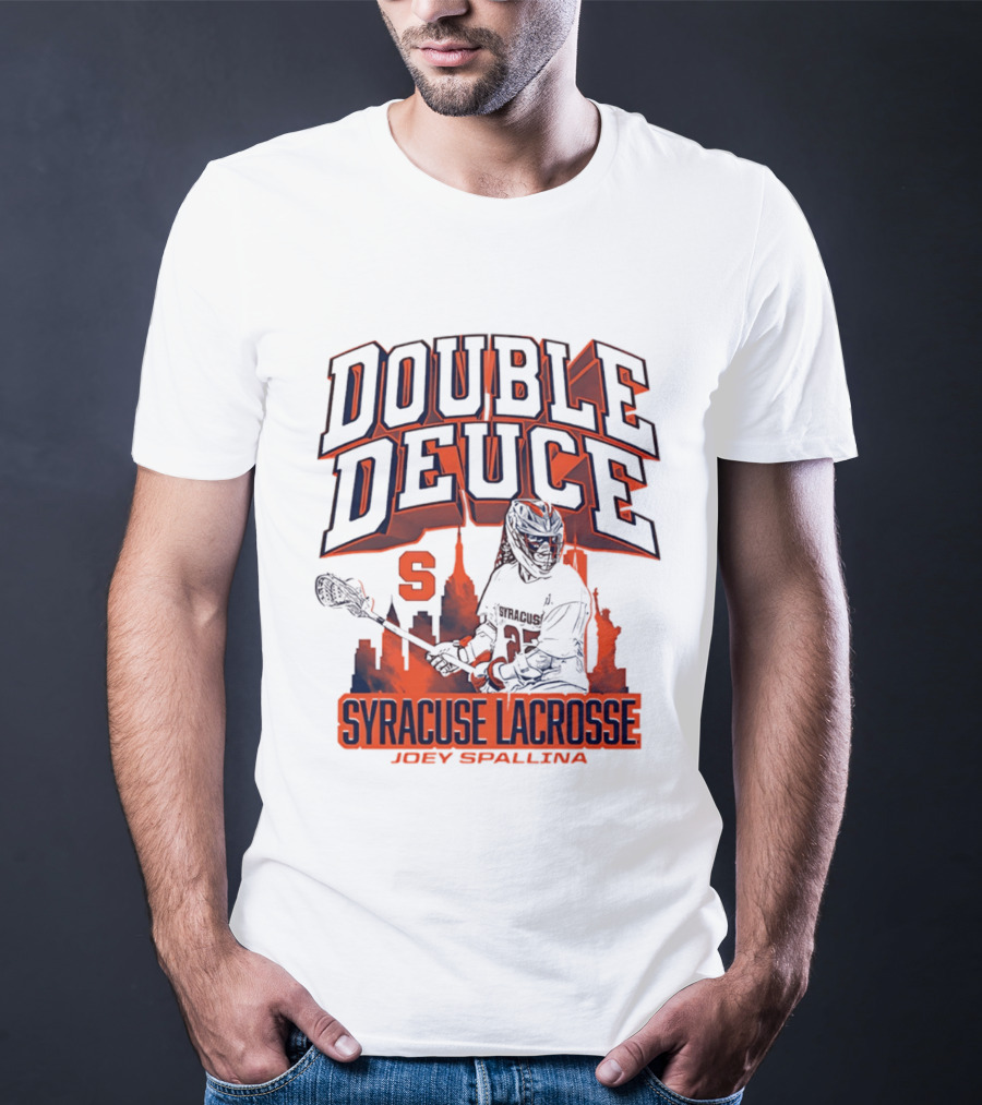 Double Deuce Syracuse Lacrosse Joey Spallina City Skyline T-Shirt