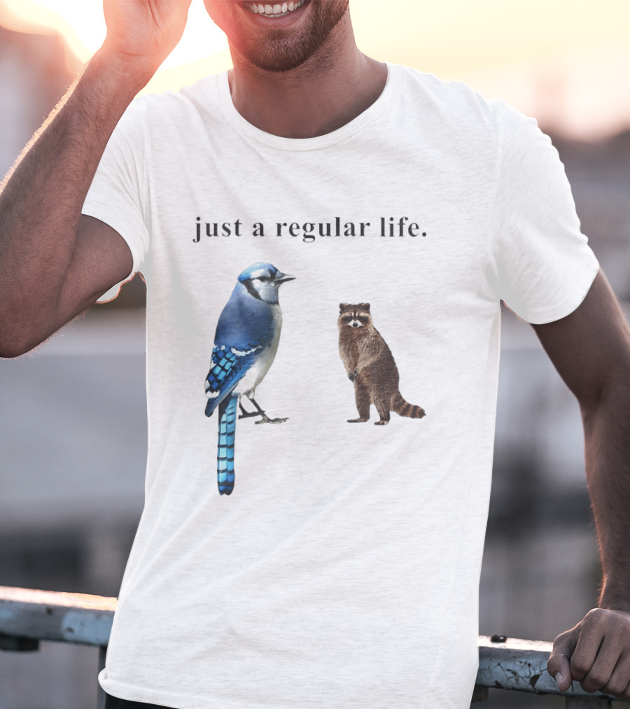 Just A Regular Life Raccoon And Bird Regular Show T-Shirt
