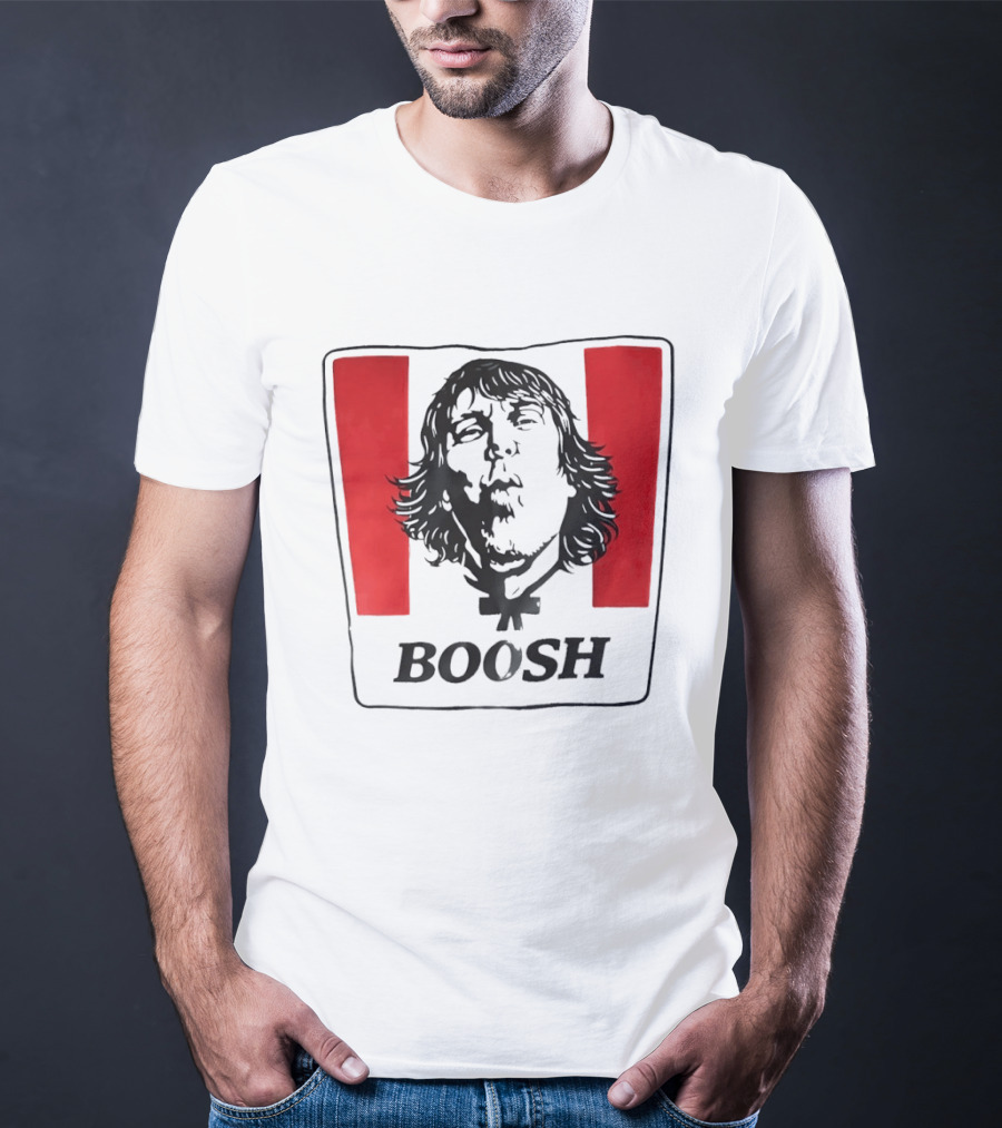 The Mighty Boosh Boosh Face Red Stripes T-Shirt