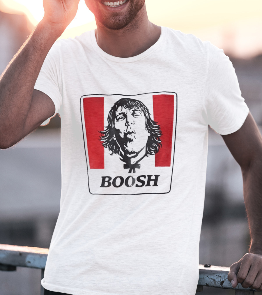 The Mighty Boosh Boosh Face Red Stripes T-Shirt