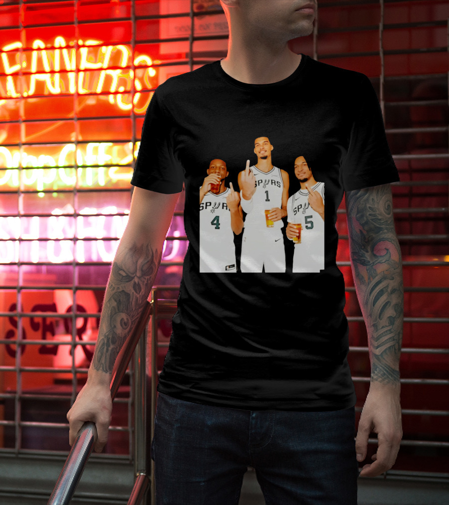 San Antonio Spurs Trinity Beers And Middle Finger Gesture T-Shirt