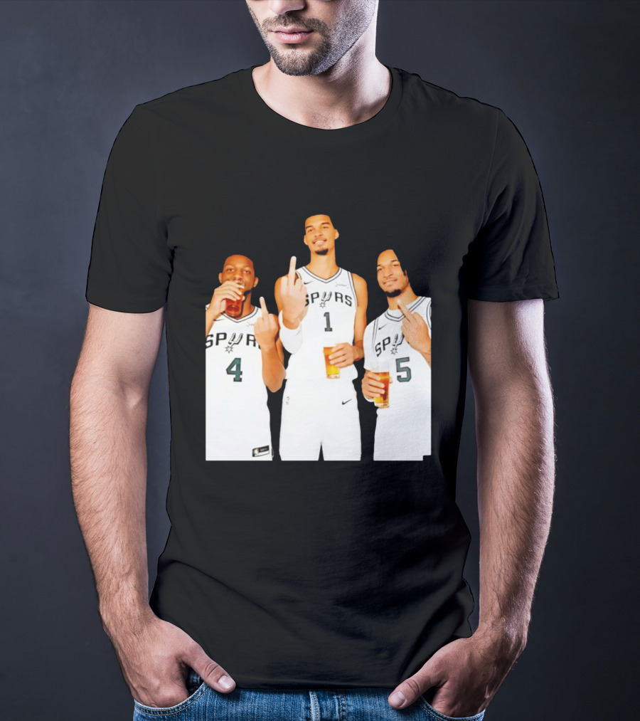 San Antonio Spurs Trinity Beers And Middle Finger Gesture T-Shirt