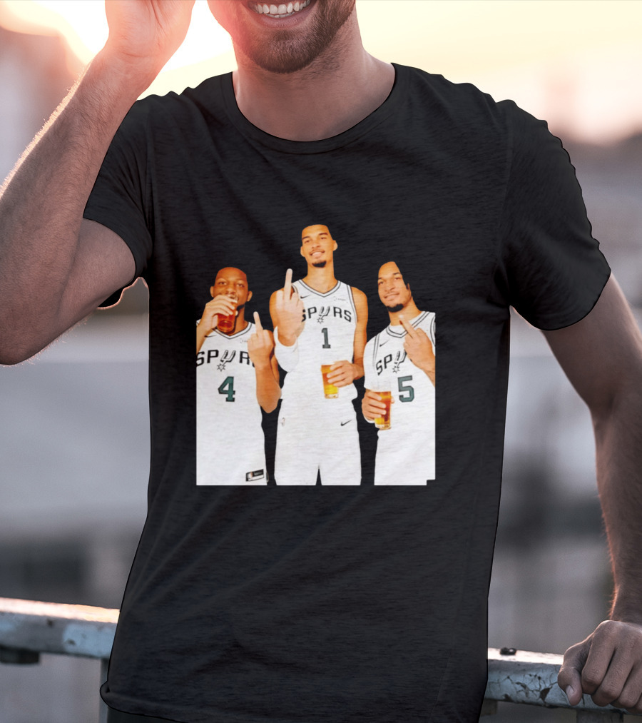 San Antonio Spurs Trinity Beers And Middle Finger Gesture T-Shirt