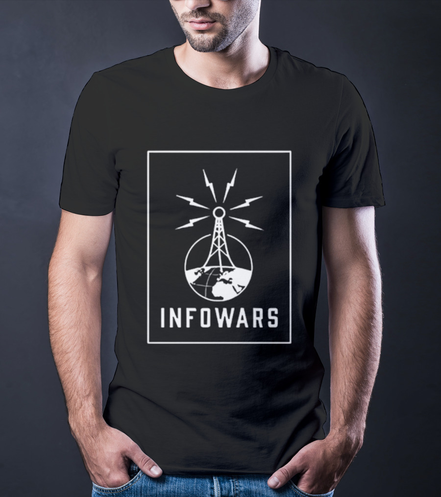 Infowars Global Broadcast Tower With Lightning T-Shirt