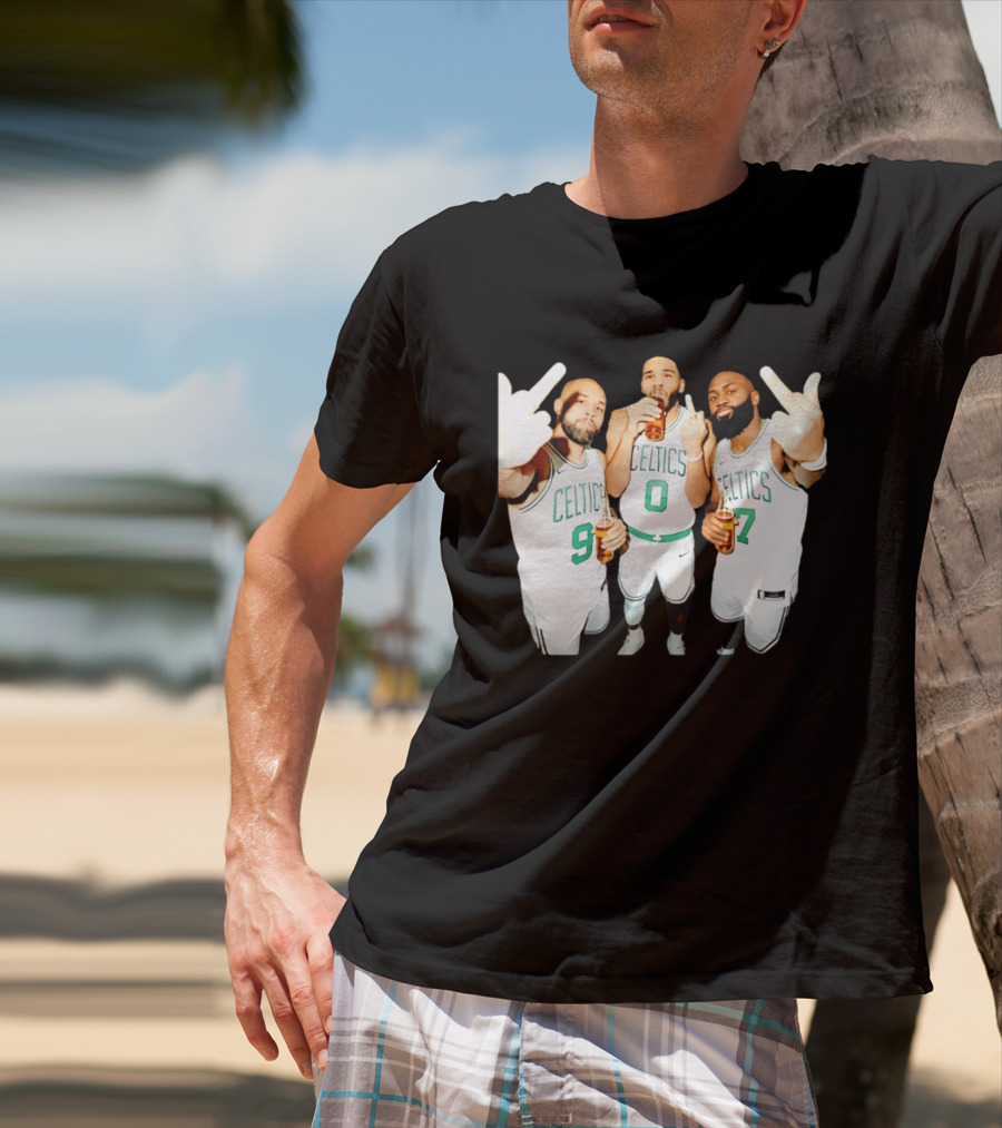 Boston Celtics Players Trinity Middle Finger Beers Humor T-Shirt