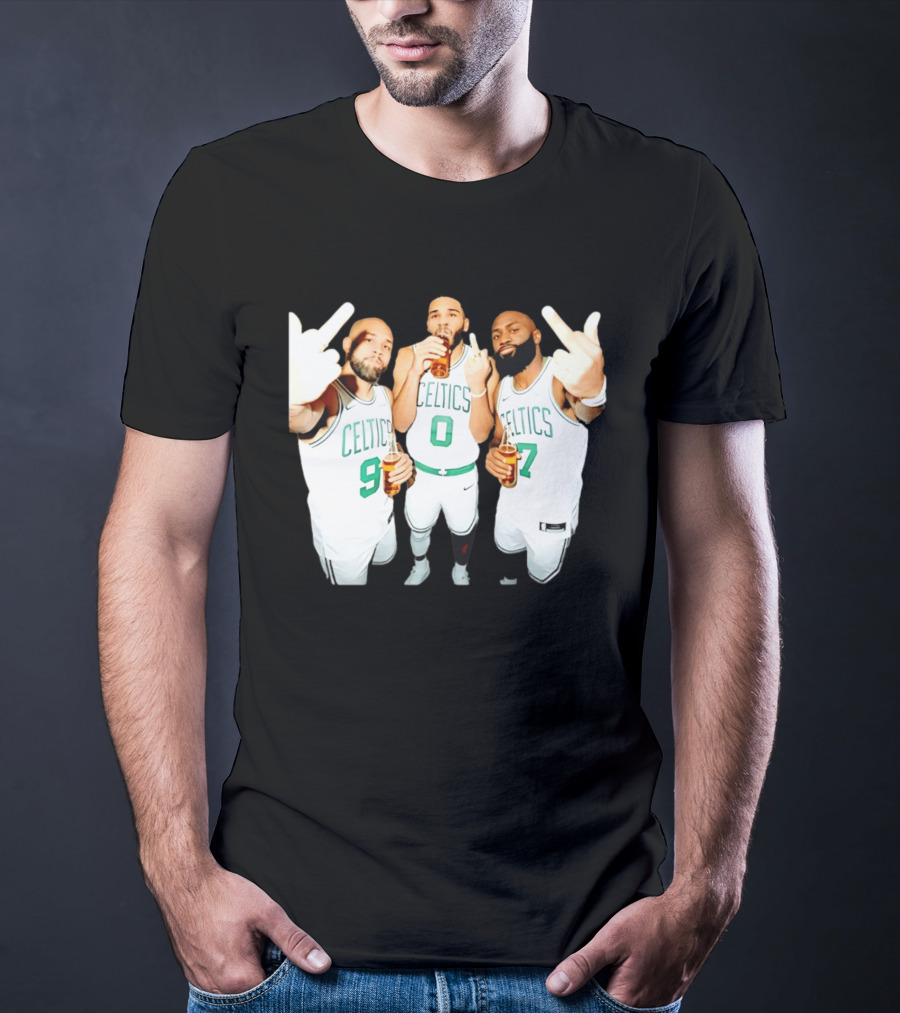 Boston Celtics Players Trinity Middle Finger Beers Humor T-Shirt
