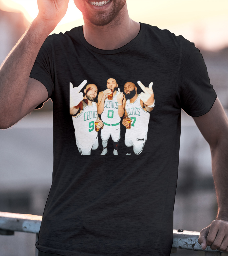 Boston Celtics Players Trinity Middle Finger Beers Humor T-Shirt