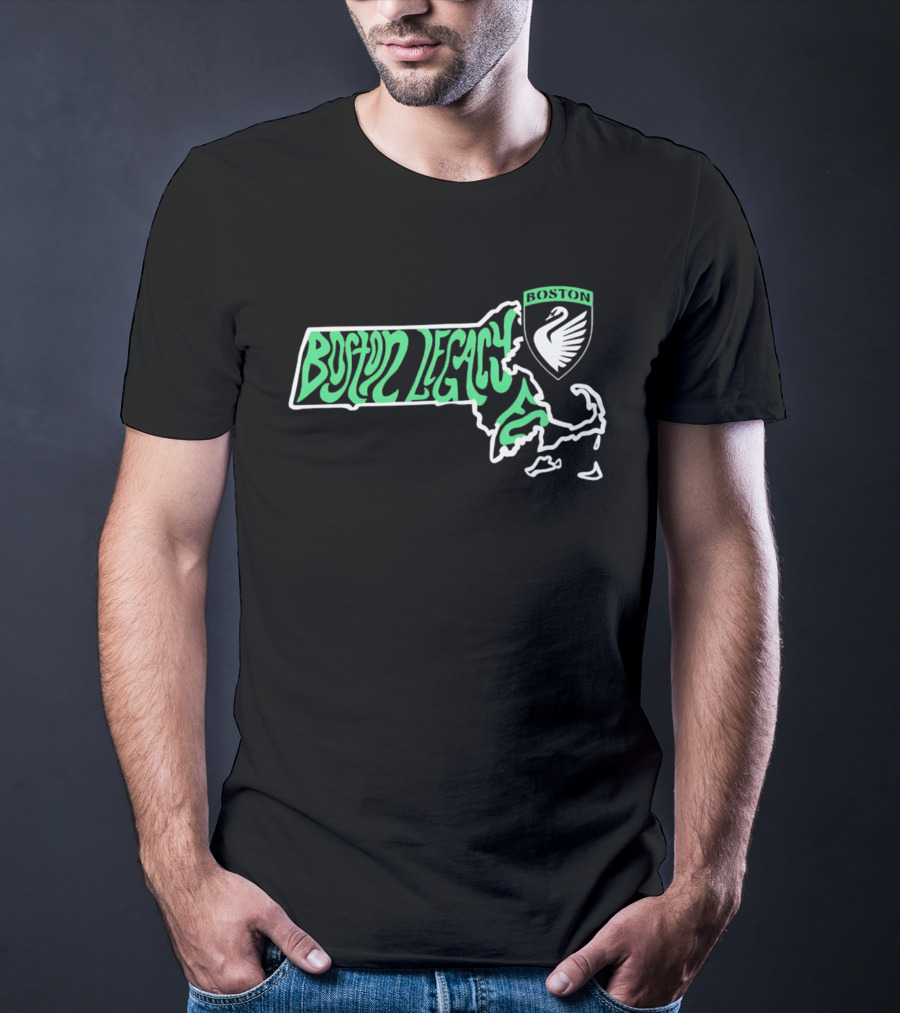 Boston Legacy FC Groovy Massachusetts Swan Crest T-Shirt