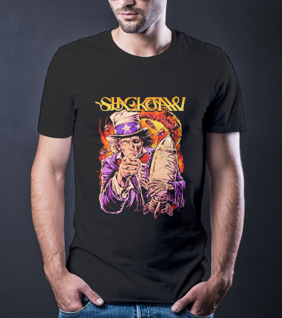 Slackjaw WMD Uncle Sam Nuclear Explosion Rocket T-Shirt
