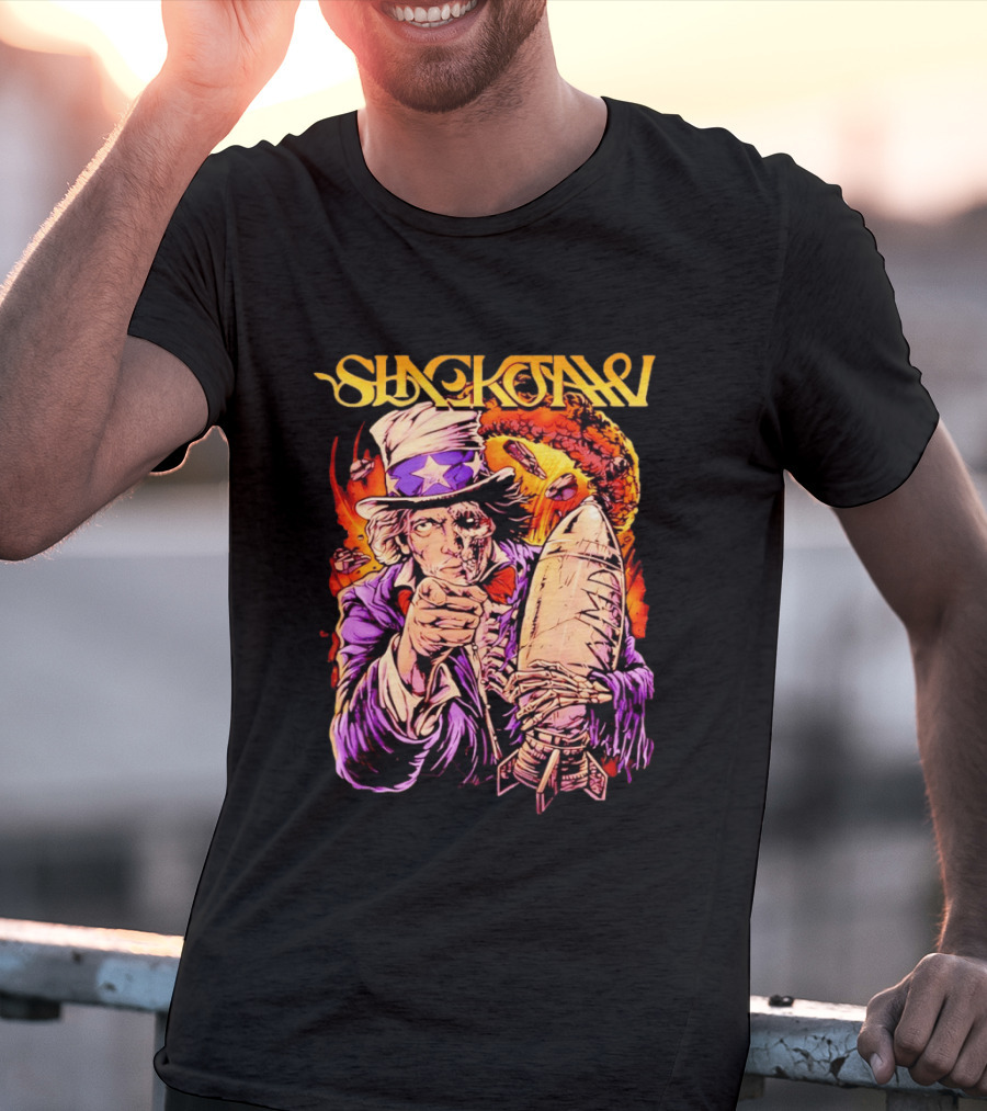 Slackjaw WMD Uncle Sam Nuclear Explosion Rocket T-Shirt