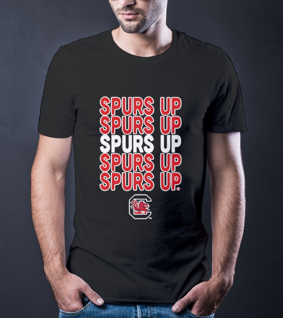 Spurs Up South Carolina Gamecocks C Logo Repeated T-Shirt
