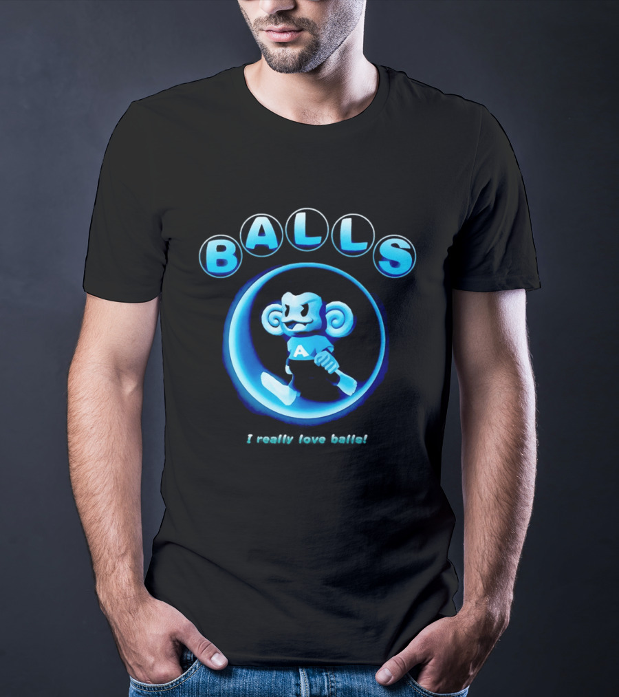 Super Monkey Ball I Really Love Balls A Blue Monkey T-Shirt