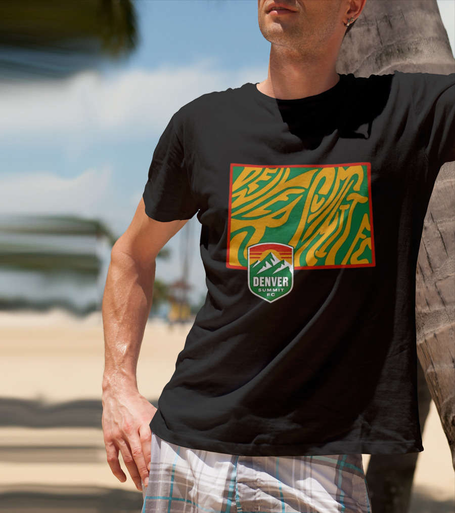 Denver Summit FC Groovy State Vibrant Mountain Soccer Club T-Shirt