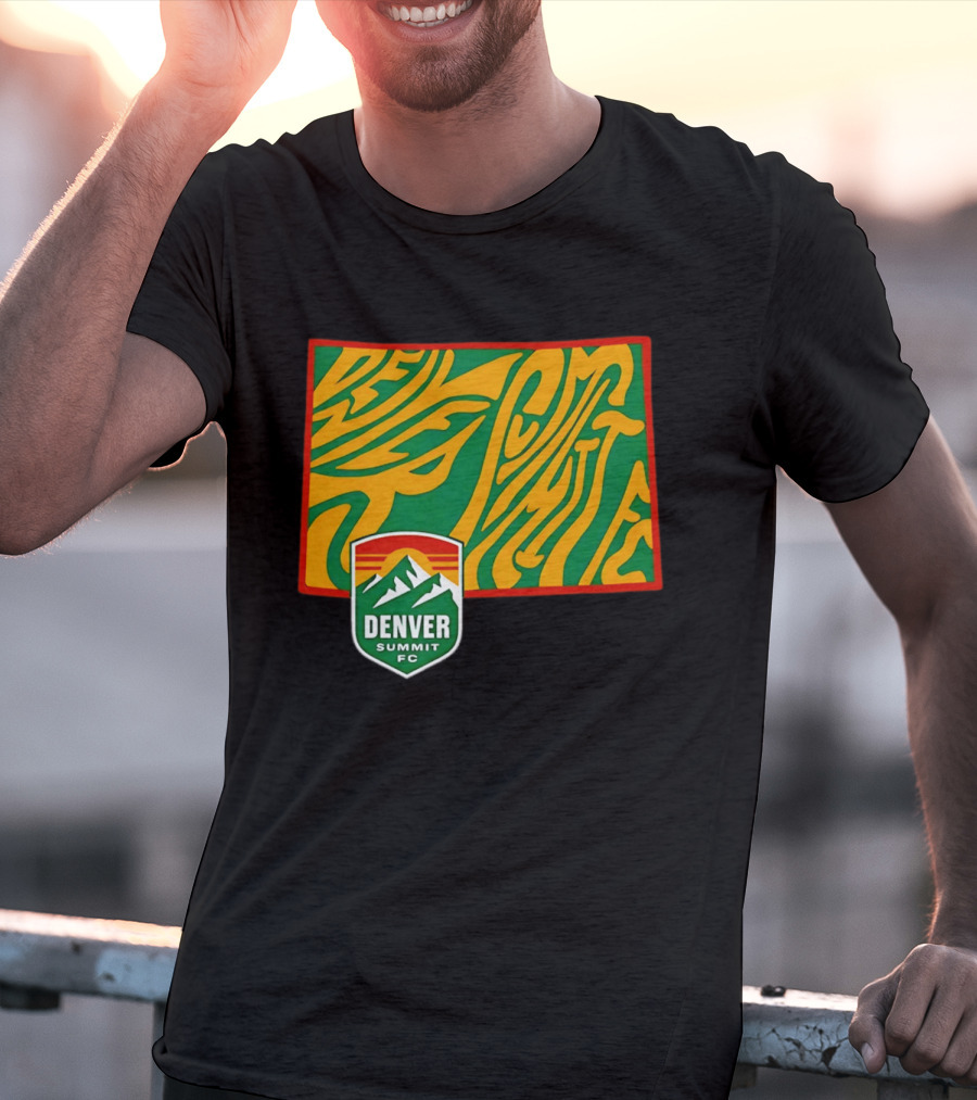 Denver Summit FC Groovy State Vibrant Mountain Soccer Club T-Shirt