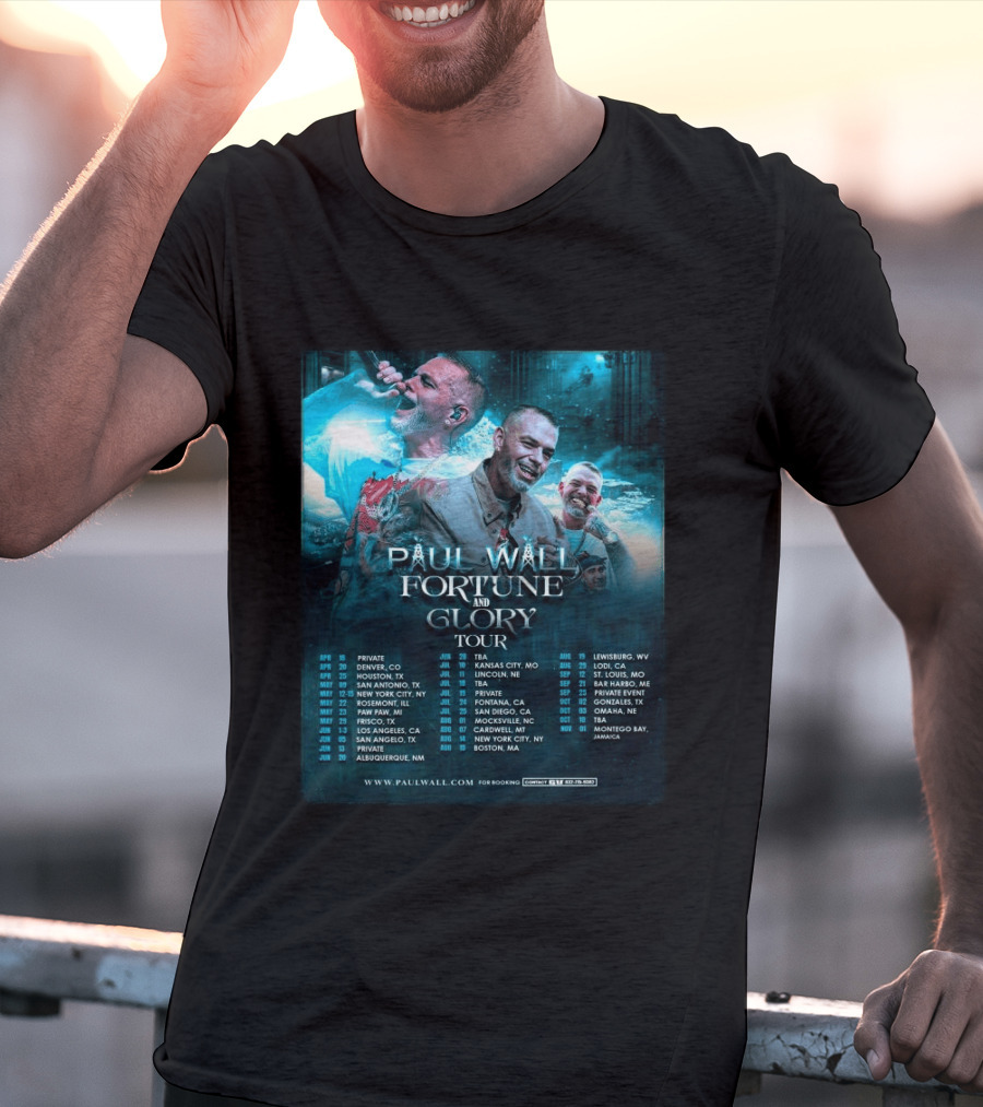 Paul Wall Fortune And Glory Tour 2026 Dates And Locations T-Shirt