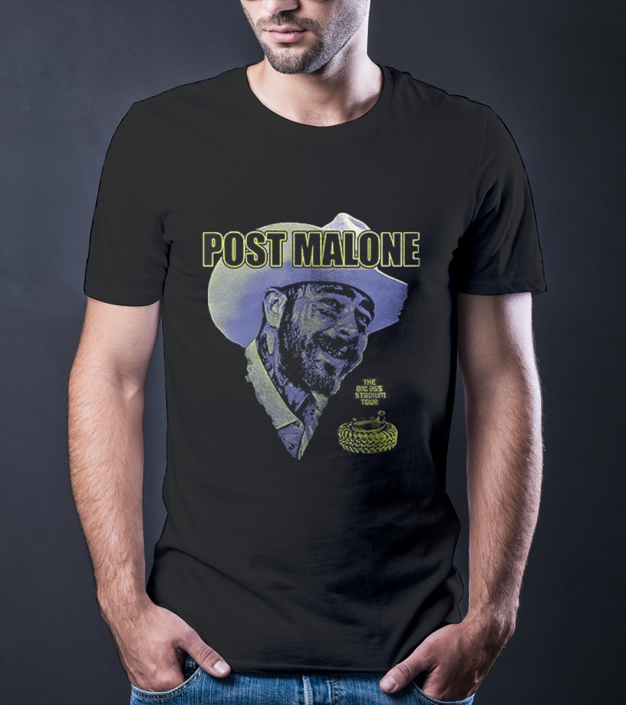 Post Malone Big Ass Stadium Tour Porty Co Dates Schedule Cowboy Hat Snake T-Shirt