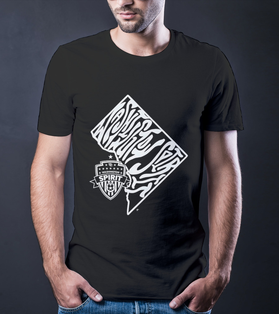 Washington Spirit Groovy Text Art With Team T-Shirt