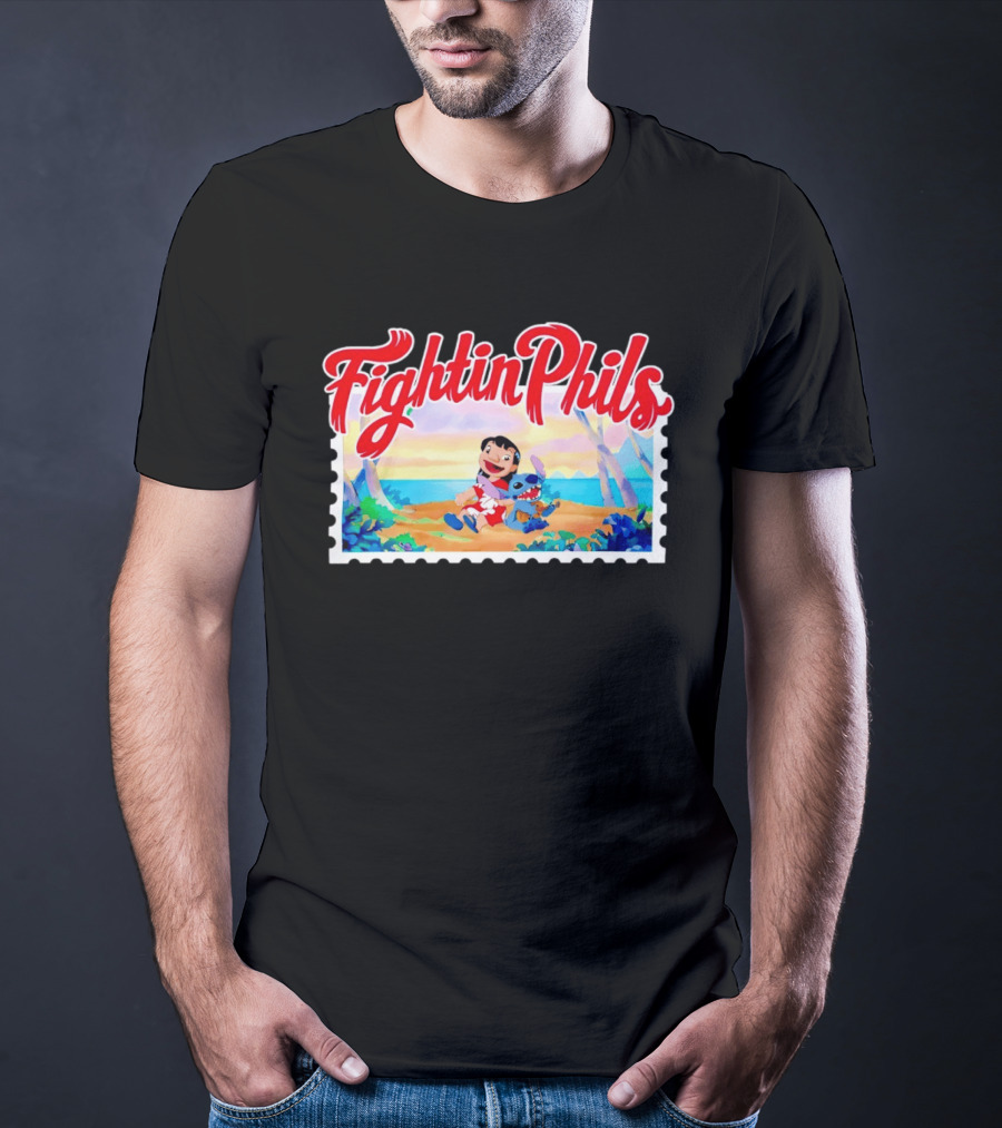 Reading Fightin Phils Lilo And Stitch Collaboration Sports T-Shirt