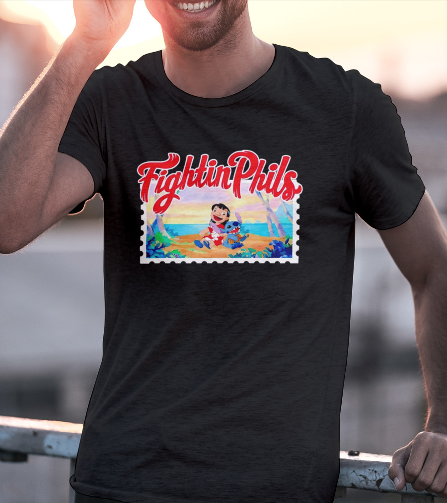 Reading Fightin Phils Lilo And Stitch Collaboration Sports T-Shirt