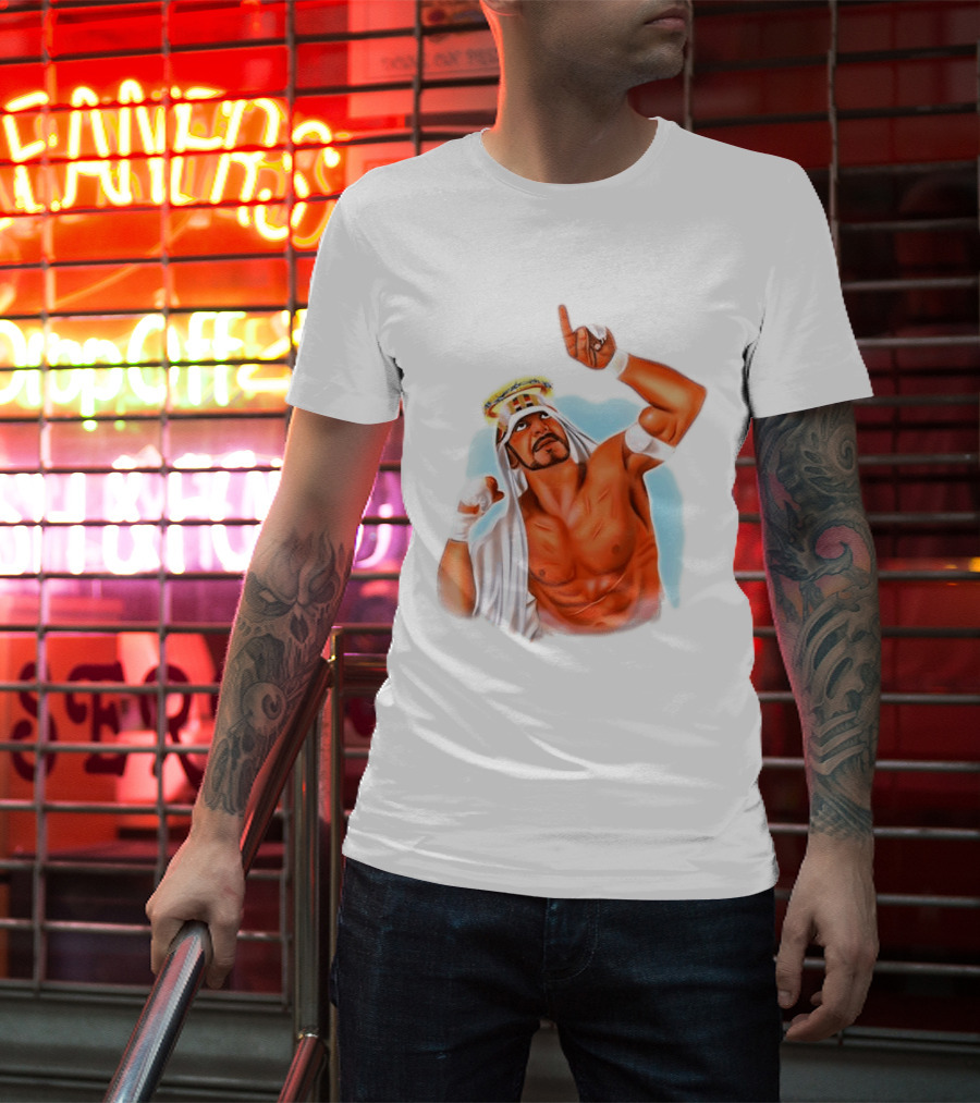 Sabu Airbrush Professional Wrestling Legend Iconic Pose T-Shirt