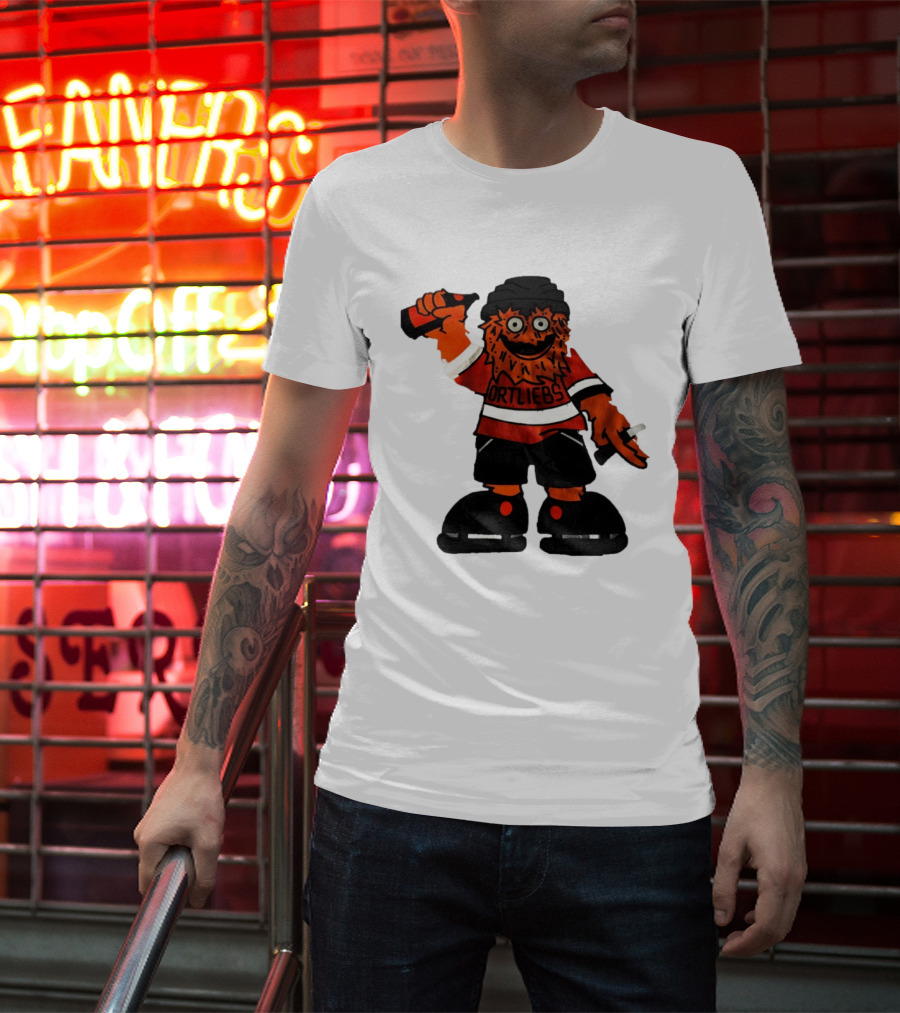 Gritty Philadelphia Flyers Hockey Club Ortliebs Mascot Pose T-Shirt
