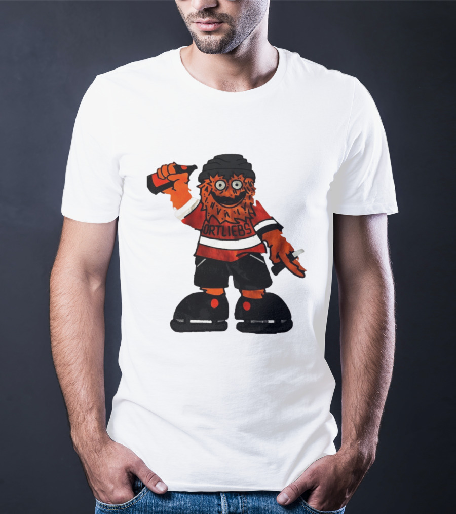 Gritty Philadelphia Flyers Hockey Club Ortliebs Mascot Pose T-Shirt