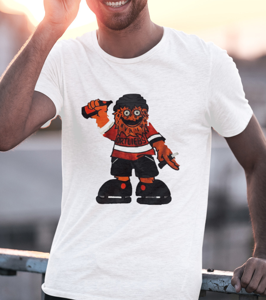 Gritty Philadelphia Flyers Hockey Club Ortliebs Mascot Pose T-Shirt