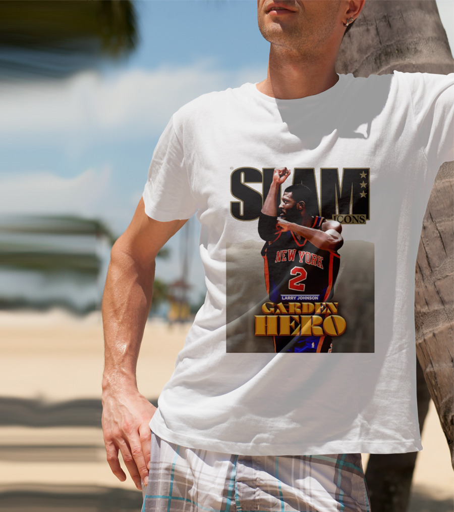 Slam Icons Larry Johnson New York 2 Garden Hero T-Shirt