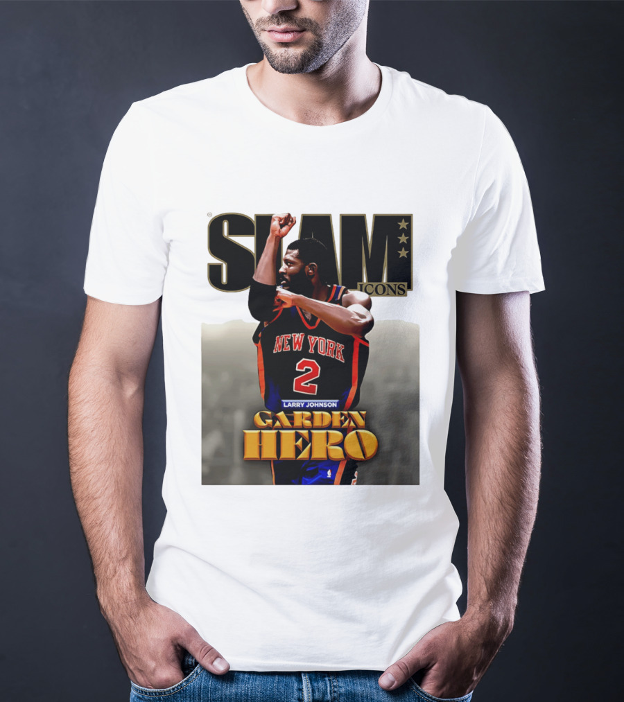 Slam Icons Larry Johnson New York 2 Garden Hero T-Shirt