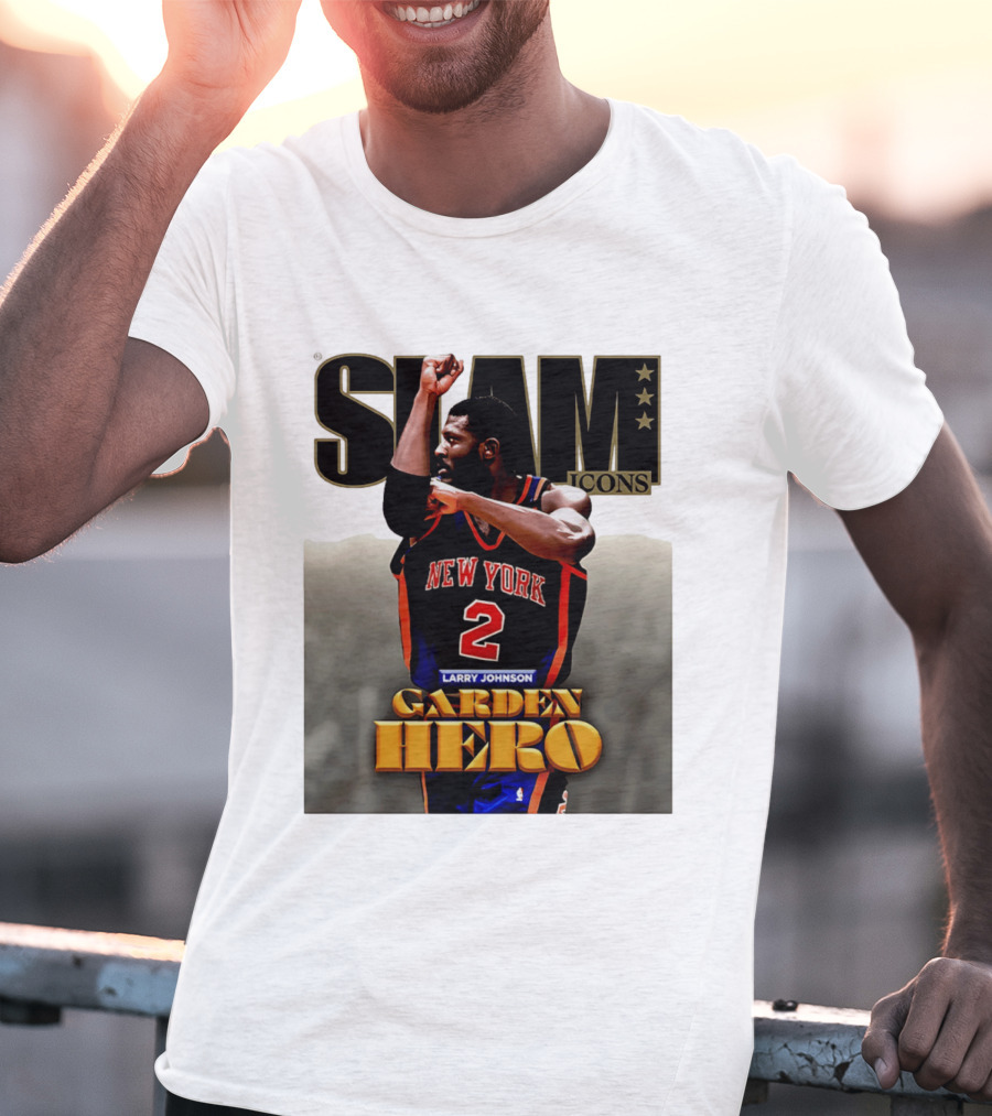 Slam Icons Larry Johnson New York 2 Garden Hero T-Shirt