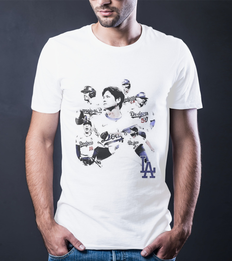 Los Angeles Dodgers Team Eight Rings Champions Players LA T-Shirt