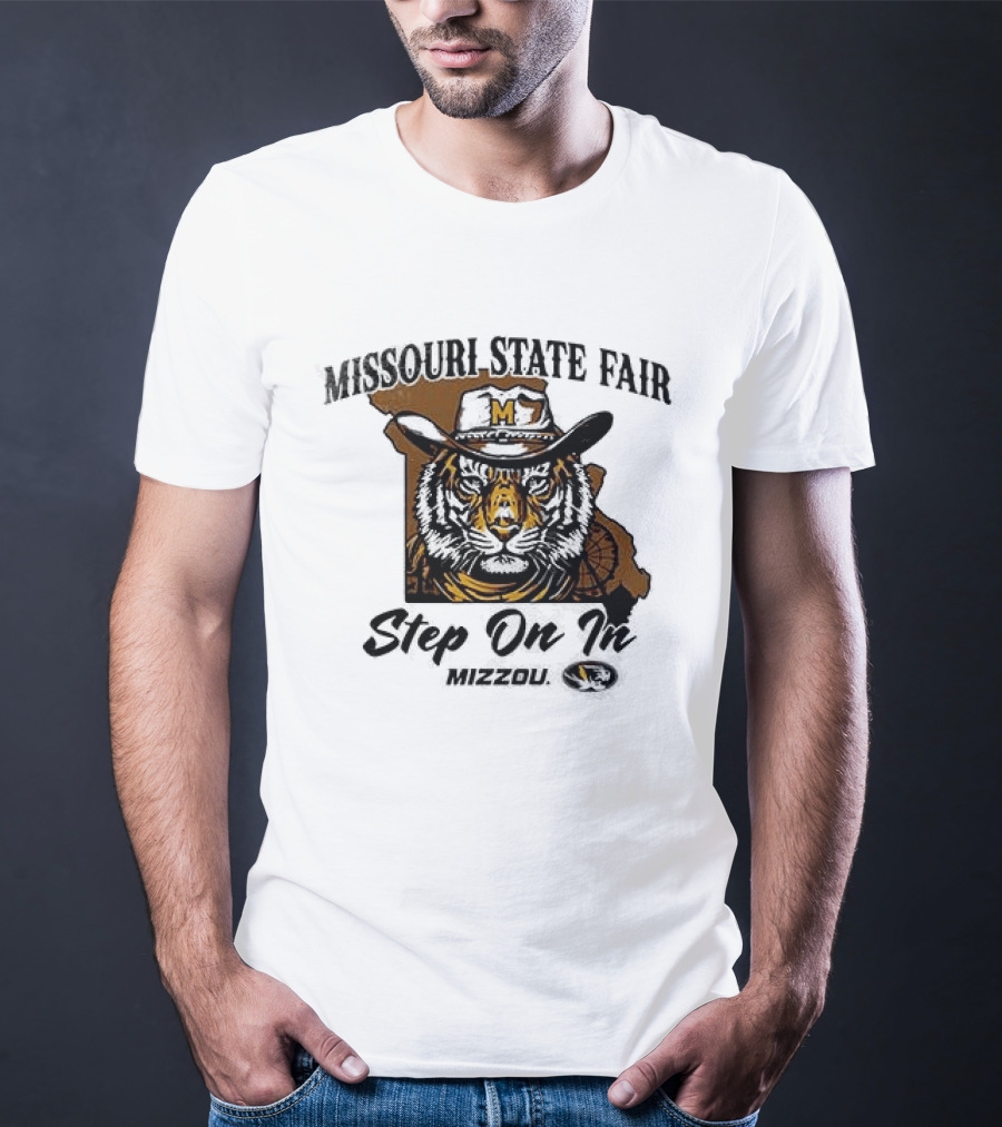 Mizzou Tigers Missouri State Fair Cowboy Hat Tiger Step On T-Shirt