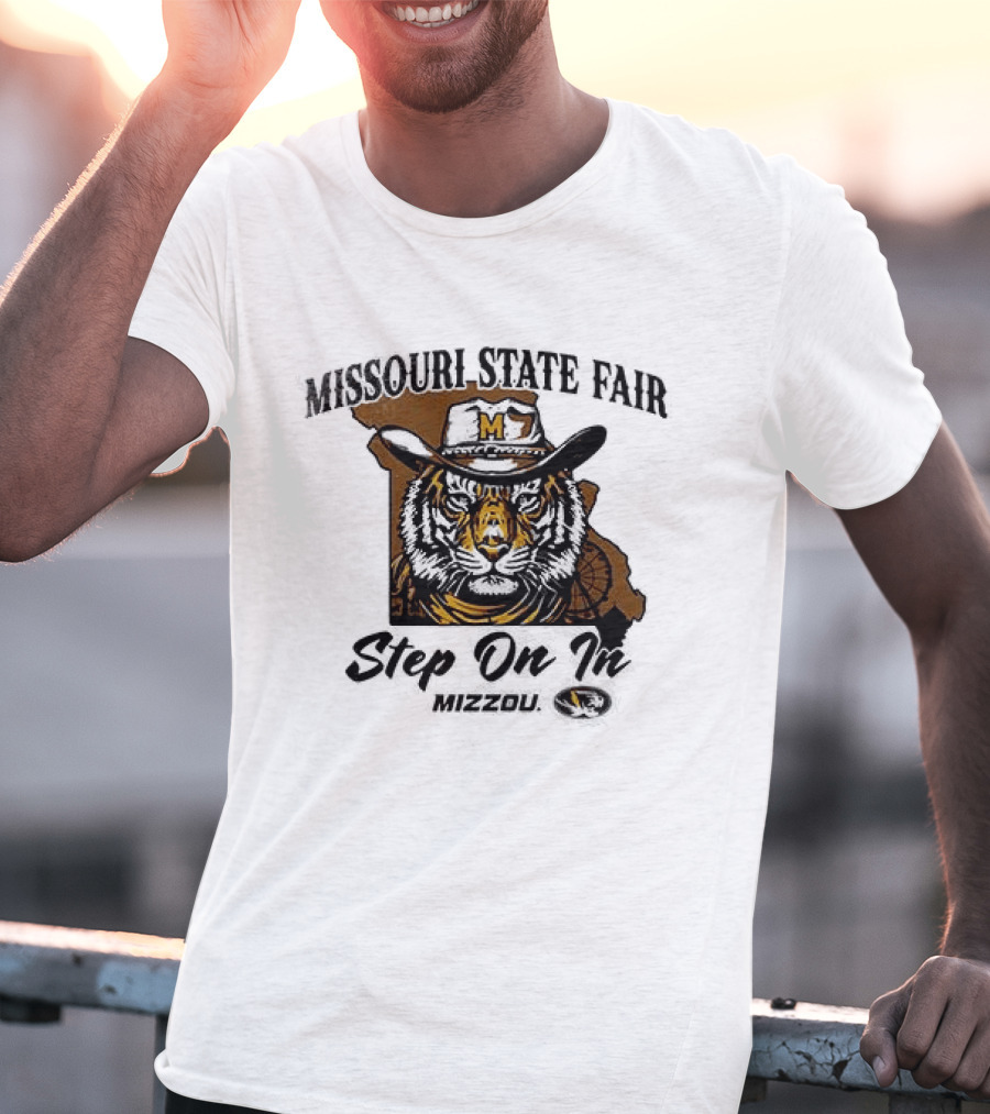Mizzou Tigers Missouri State Fair Cowboy Hat Tiger Step On T-Shirt
