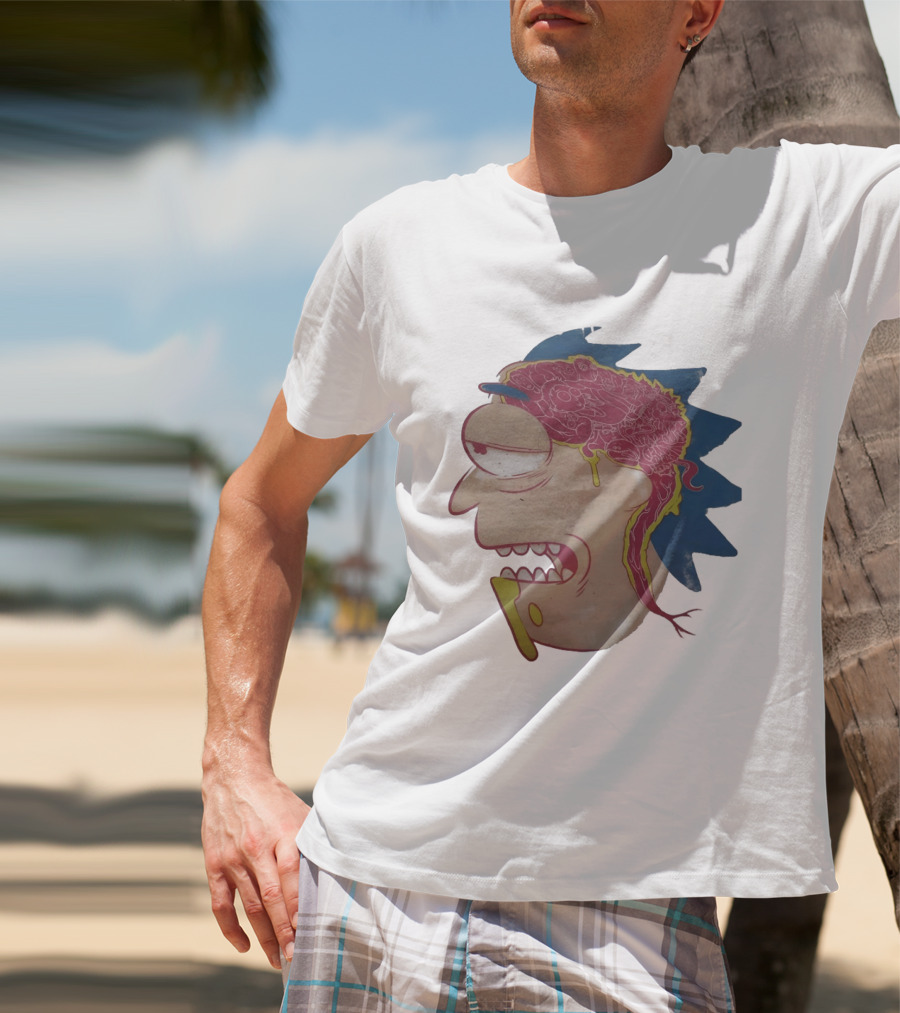 Morty Head Horror Brain Exposure Rick And Morty T-Shirt