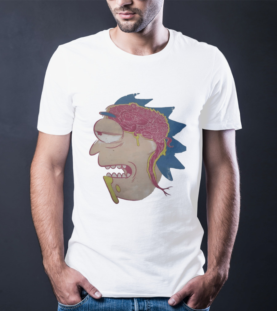 Morty Head Horror Brain Exposure Rick And Morty T-Shirt