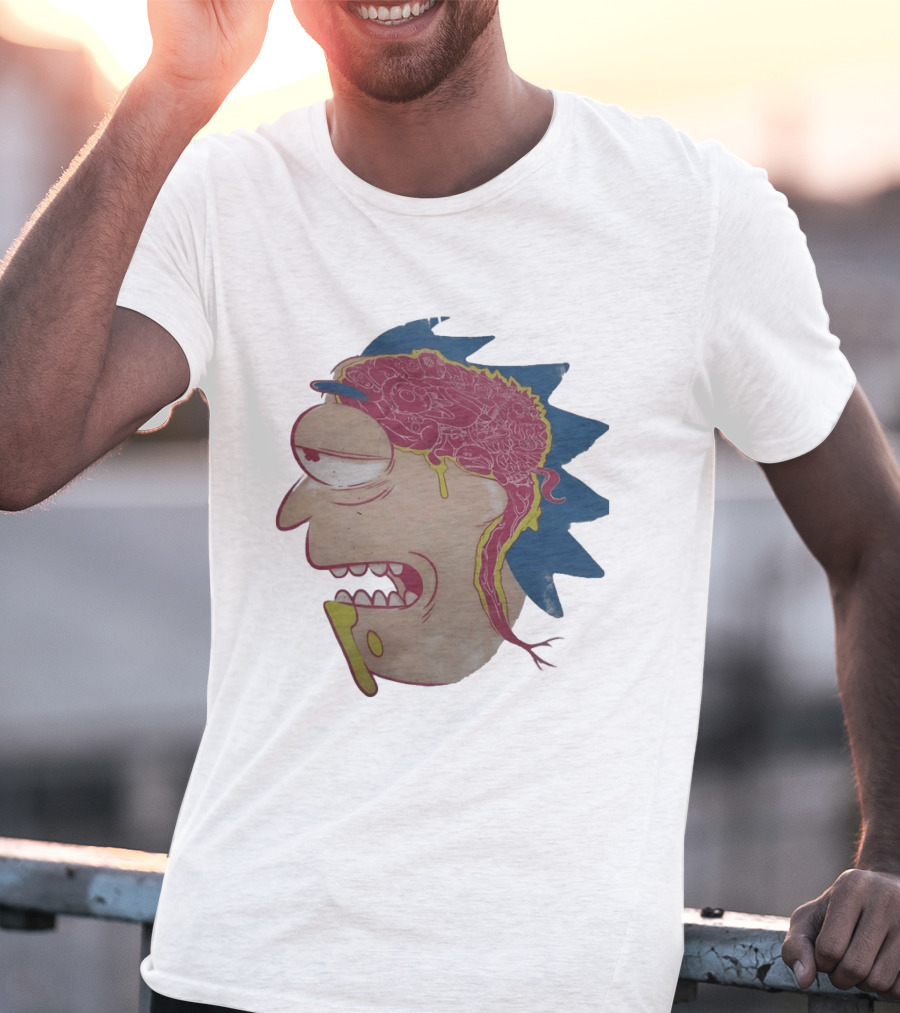 Morty Head Horror Brain Exposure Rick And Morty T-Shirt
