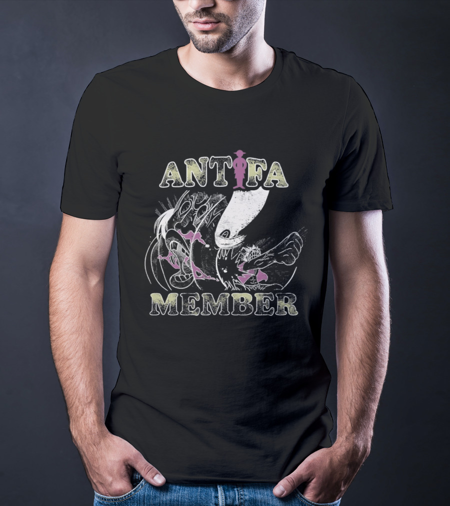 ANTIFA MEMBER Cartoon Style Koi Fish And Shark T-Shirt