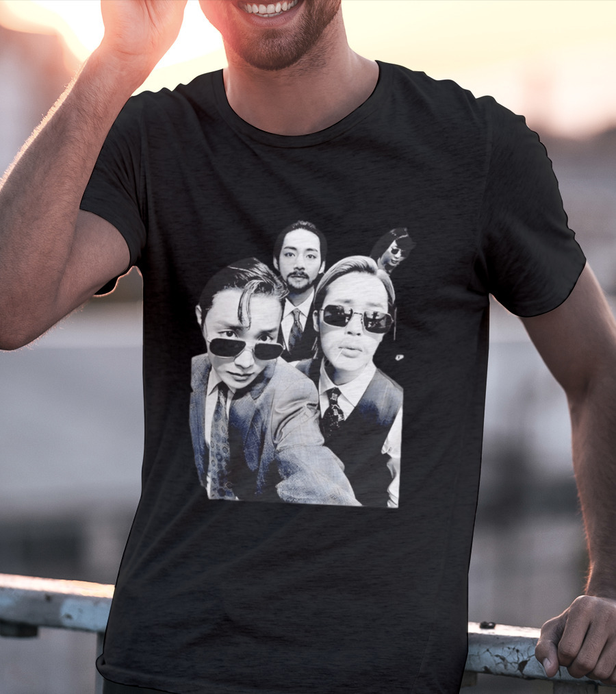 BTS Arirang World Tour Kpop Band Retro Suit Sunglasses T-Shirt