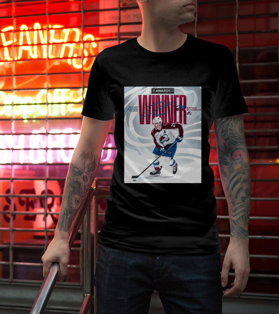 NHL 2026 Awards Rocket Richard Trophy Nathan MacKinnon Winner T-Shirt