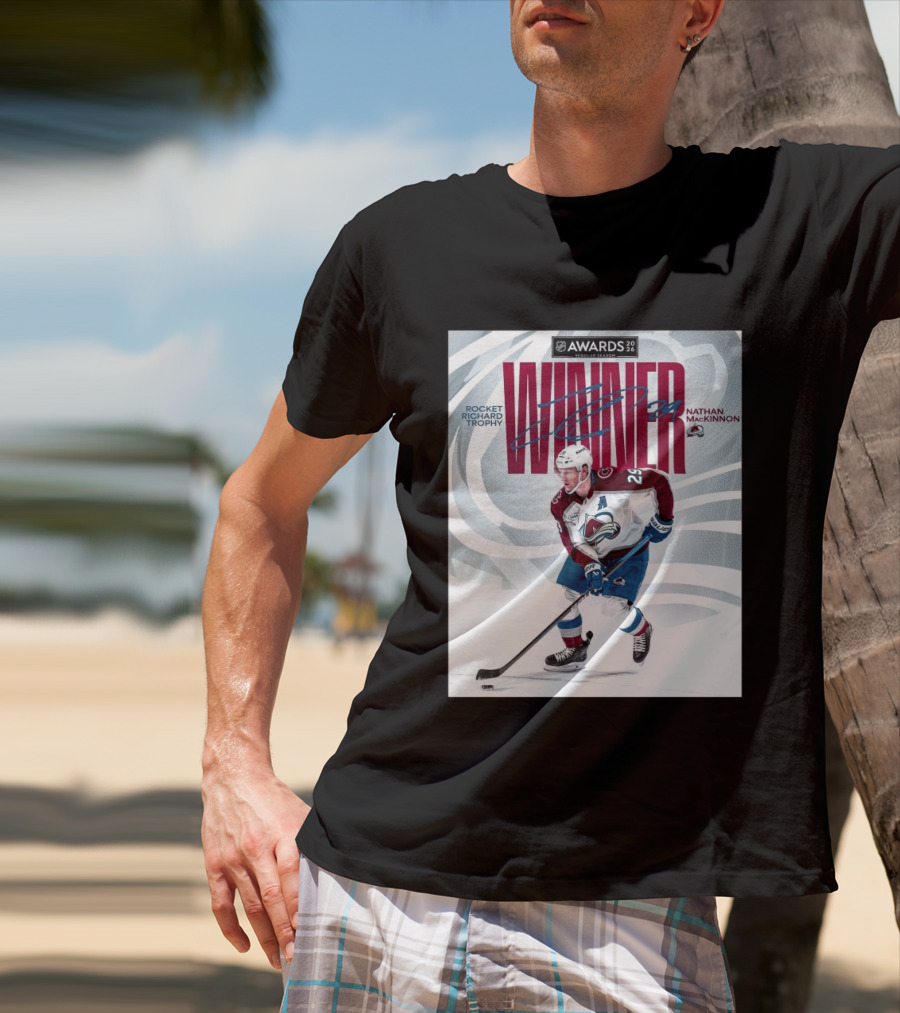 NHL 2026 Awards Rocket Richard Trophy Nathan MacKinnon Winner T-Shirt