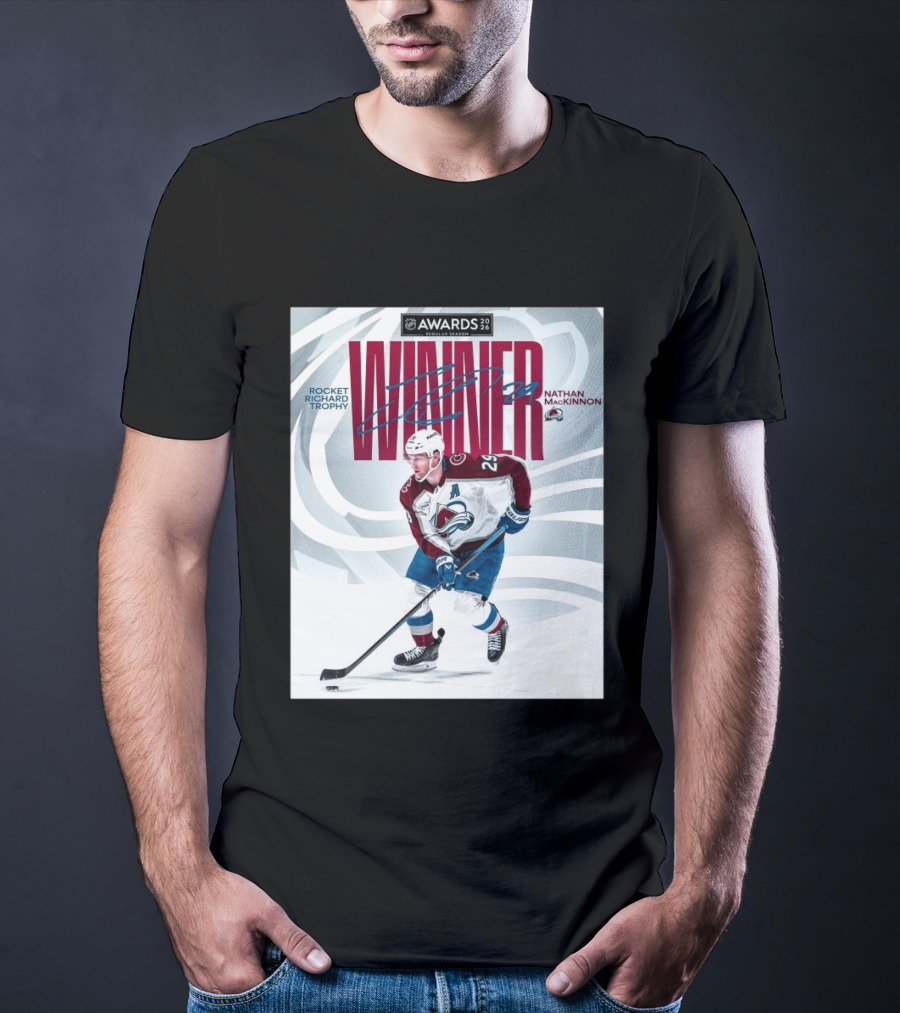 NHL 2026 Awards Rocket Richard Trophy Nathan MacKinnon Winner T-Shirt
